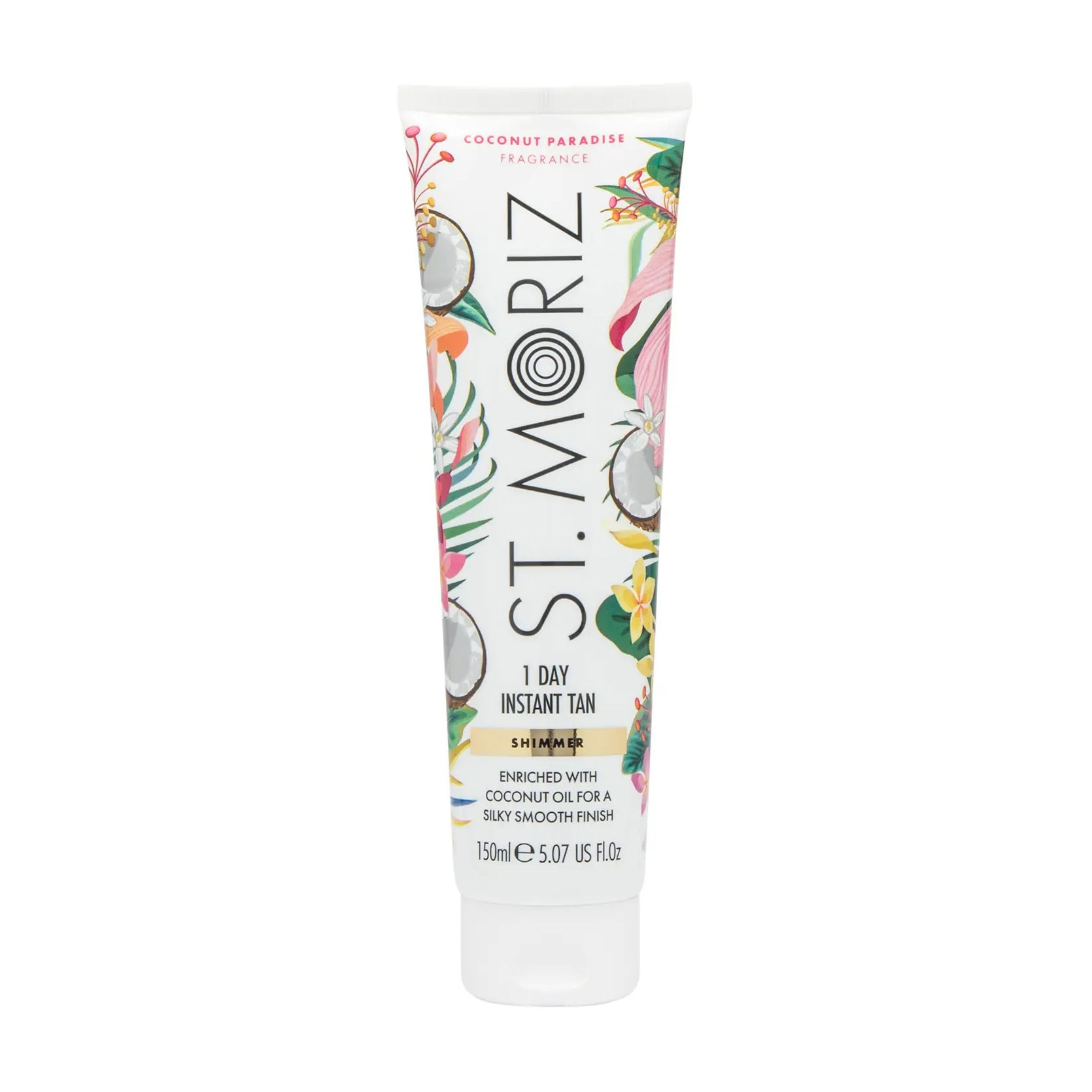Бронзатор з легким ефектом засмаги для тіла St. Moriz 1 Day Instant Tan Shimmer Coconut Paradise Fragrance, 150 мл
